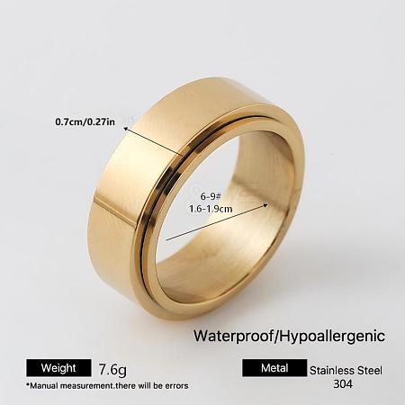 304 Stainless Steel Rotating Finger Rings GE6101-7-1