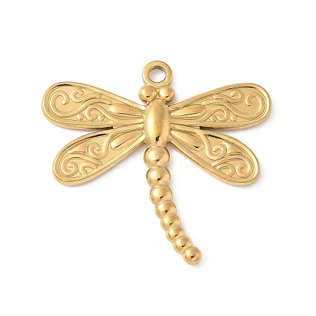 304 Stainless Steel Dragonfly Pendants X-STAS-S186-08C-G-1