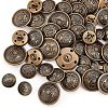 Olycraft 50Pcs 5 Style 4-Hole Brass Buttons BUTT-OC0001-19-5