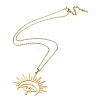 201 Stainless Steel Sun with Eye Pendant Necklace with Cable Chains NJEW-Q317-02G-1