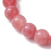 Natural Quartz Imitation Strawberry Quartz Beaded Stretch Bracelets for Women BJEW-JB13141-3