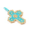 2Pcs 2 Styles Glass Seed Beaded Pendants PALLOY-MZ00883-5
