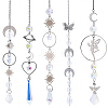 5Pcs Alloy Planet Moon Hanging Ornaments HJEW-BM0001-47-1