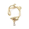 Brass Micro Pave Clear Cubic Zirconia Bead Frame KK-K371-49G-1