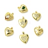 7Pcs 7 Styles Brass Micro Pave Clear Cubic Zirconia Locket Pendants FIND-CJ0005-08-8