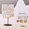 17 Pairs 17 Style Ring & Triangle & Round & Heart Stud Earrings with Resin Pearl sgEJEW-SZ0001-62-2