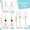 3Pairs 3 Styles Alloy Shell Rhombus Dangle Earrings EJEW-HY0001-08-2