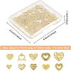 Olycraft 140Pcs 10 Style Heart with Textured Alloy Cabochons MRMJ-OC0002-65-RS-3