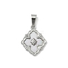 304 Stainless Steel Pave Natural Shell Flower Pendants STAS-C103-12P-1