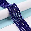 Electroplate Opaque Solid Color Glass Beads Strands EGLA-A034-P1mm-L12-4