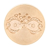 Golden Tone Round Wax Seal Brass Stamp Heads AJEW-S087-01G-05-2