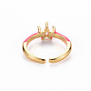 Brass Enamel Cuff Rings RJEW-T016-30A-NF-2