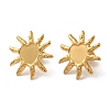 Ion Plating(IP) 304 Stainless Steel Sun Stud Earrings EJEW-C114-28G-2