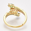 Adjustable Brass Micro Pave Cubic Zirconia Finger Rings RJEW-S044-017-3