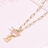 304 Stainless Steel Letter Pendant Necklaces NJEW-LP0001-52B-G-3