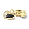 Eco-Friendly Brass Micro Pave Clear Cubic Zirconia Enamel Pendant ZIRC-C021-45G-06-2