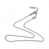 304 Stainless Steel Ball Chain Necklace for Men Women NJEW-K245-017A-1
