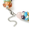 Natural Rose Quartz Round & Mixed Stone Chips & Pearl Beaded Bracelet BJEW-JB09631-03-3