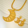 Brass Hollow Moon Pendant Necklaces & Earring Sets FS-WGD9A46-01-3