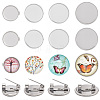 40Pcs 4 Styles 304 Stainless Steel Brooch Cabochon Settings STAS-BBC0007-28-1