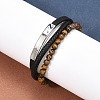 Braided Leather Multi-strand Bracelets for Men BJEW-Z081-16P-3