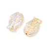 Electroplate and Golden Metal Enlaced Glass Beads EGLA-T029-01M-3