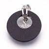 Synthetic Blue Goldstone Pendants KK-F751-B20-3