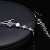 Rhodium Plated 925 Sterling Silver Teardrop Tassel Dangle Earrings for Women EJEW-P231-44P-2