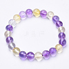 Synthetic Quartz Beaded Stretch Bracelets BJEW-S128-03-1