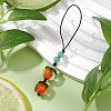 Lampwork & Natural Green Aventurine Mobile Straps HJEW-JM02721-01-2