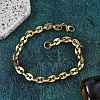 304 Stainless Steel Coffee Bean Chain Bracelets for Women Men BJEW-F488-01G-01-1