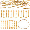 40Pcs 5 Styles 304 Stainless Steel Textured Bar Links Connector Charms STAS-TA0006-45-1