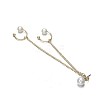 Alloy & Round Imitation Pearl Tassel Chain Cuff Crawler Climber Cartilage Earrings FS-WG06E18-01-5