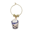 Dessert Theme Alloy Enamel Wine Glass Charms AJEW-JO00187-2