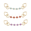 3Pcs 3 Colors Alloy Enamel Flower Link Bag Extender Chains HJEW-YW00098-02-1