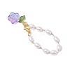 Glass Flower Cup Charms HJEW-JM02851-6