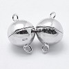 Anti-Tarnish Rhodium Plated 925 Sterling Silver Magnetic Clasps STER-F037-098P-8mm-2