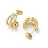 304 Stainless Steel Triple C-Shaped Stud Earrings for Women EJEW-C096-68G-01-2