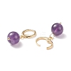 Round Gemstone Dangle Hoop Earrings EJEW-JE04966-6