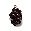 Grape Brass Acrylic Pendants OACR-R006-05G-04-1