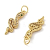 Brass Micro Pave Cubic Zirconia Pendants KK-C092-03G-2