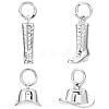 8Pcs 2 Styles West Cowboy Boot & Hat Rack Plating Brass Charms ZIRC-BBC0003-02-1