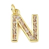 Brass Micro Pave Cubic Zirconia Pendants KK-V014-01G-14-1