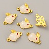 Glass Alloy Connector Charms ENAM-WH0001-12KCG-B-2