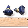 Natural Lapis Lazuli Perfume Bottle Pendants G-L623-08G-07-3