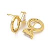 Rack Plating Brass Micro Pave Clear Cubic Zirconia Stud Earrings EJEW-T021-07G-2