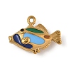 304 Stainless Steel Enamel Pendants STAS-Z153-09G-03-1