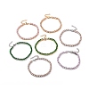 304 Stainless Steel  Rhinestones Link Chain Bracelets STAS-A052-15M-1
