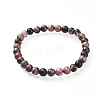 Natural Rhodonite Stretch Bracelets X-BJEW-JB04557-01-7