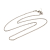 1mm Rack Plating Brass Cable Chain Adjustable Slider Necklaces for Women Men MAK-L044-55P-1